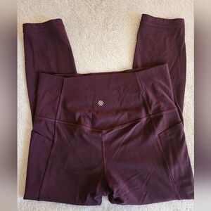 Plum Athleta Capri Yoga Pants, Size Med